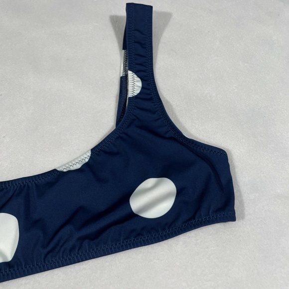 NEW SOLID‎ & STRIPED [ Large ] The Elle Polka Dot Bikini Top in Blue - Picture 6 of 12